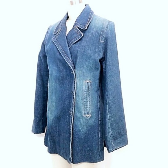 Vintage Willie Smith Jackets & Blazers - VTG Willie Smith Blue Jean Jacket Double Breasted